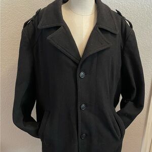 Michael Kors Black Wool Blend Coat Moden Fit Size Large